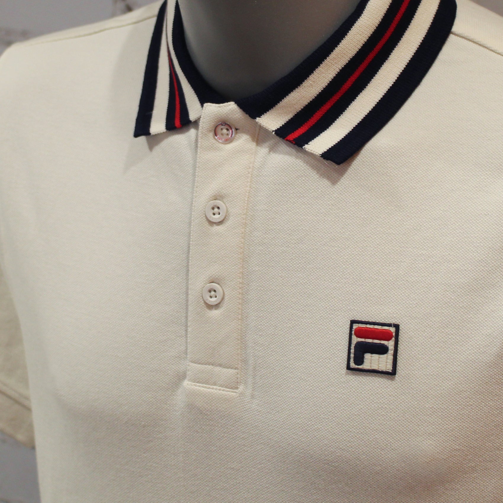 Fila Achille Heritage Tape Basic Polo - Gardenia