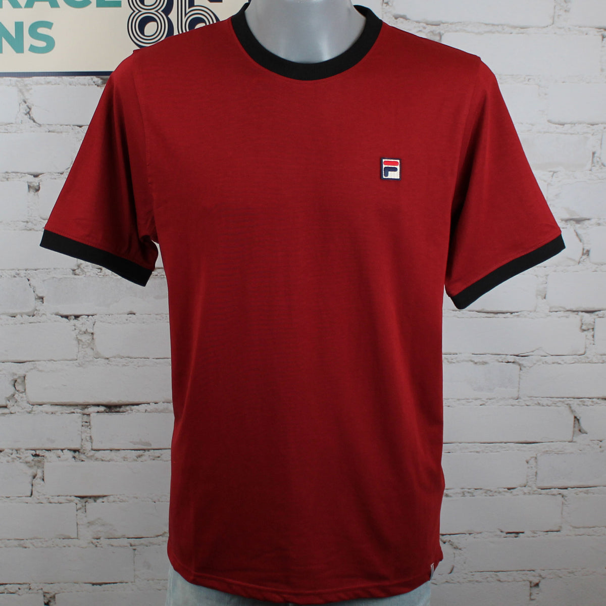 Fila Marconi Essential Ringer T-Shirt - Sun Dried Tomato / Black