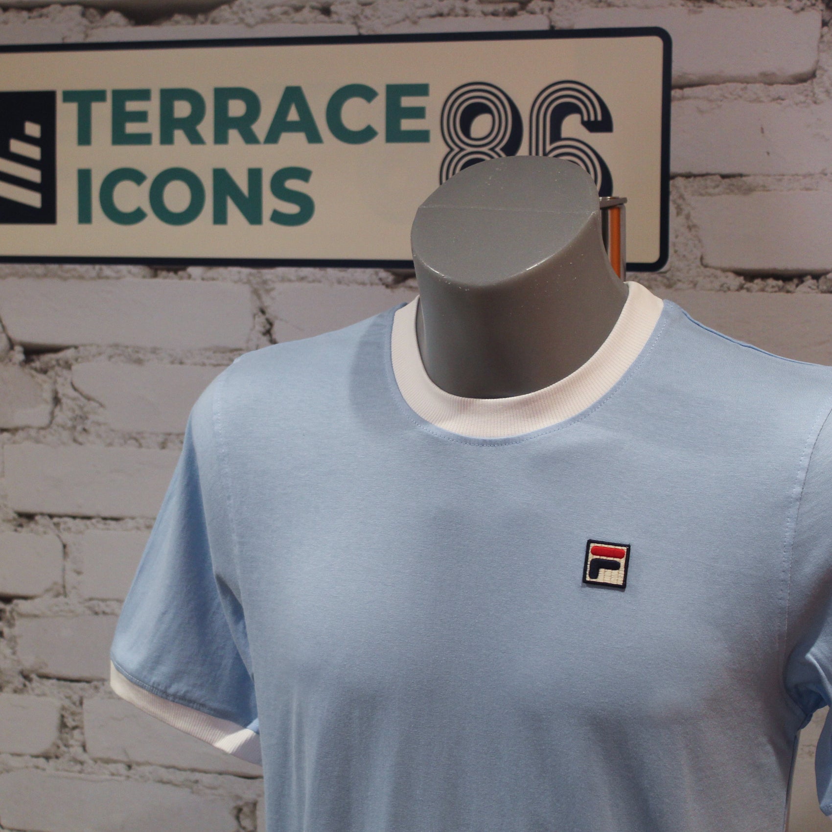 Fila Marconi Essential Ringer T-Shirt - Frozen Fjord / White