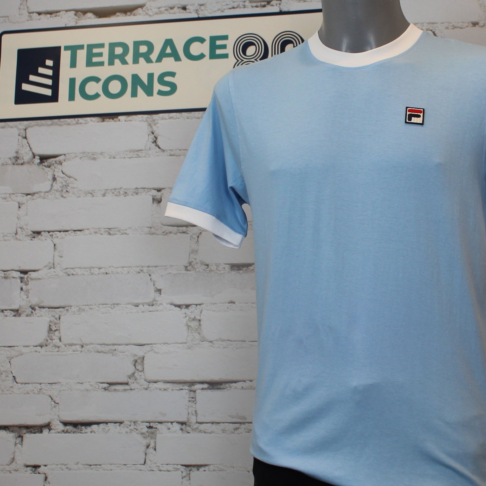 Fila Marconi Essential Ringer T-Shirt - Frozen Fjord / White