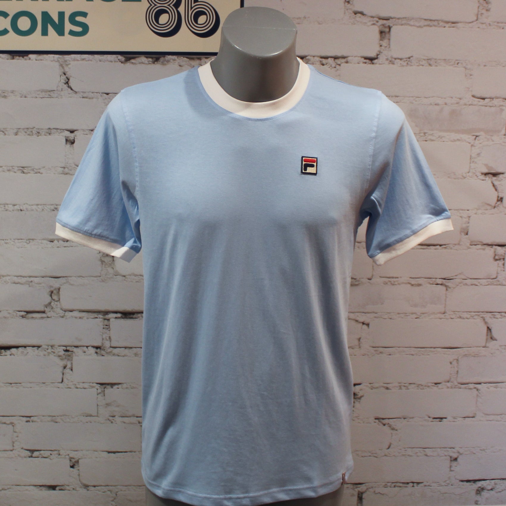 Fila Marconi Essential Ringer T-Shirt - Frozen Fjord / White