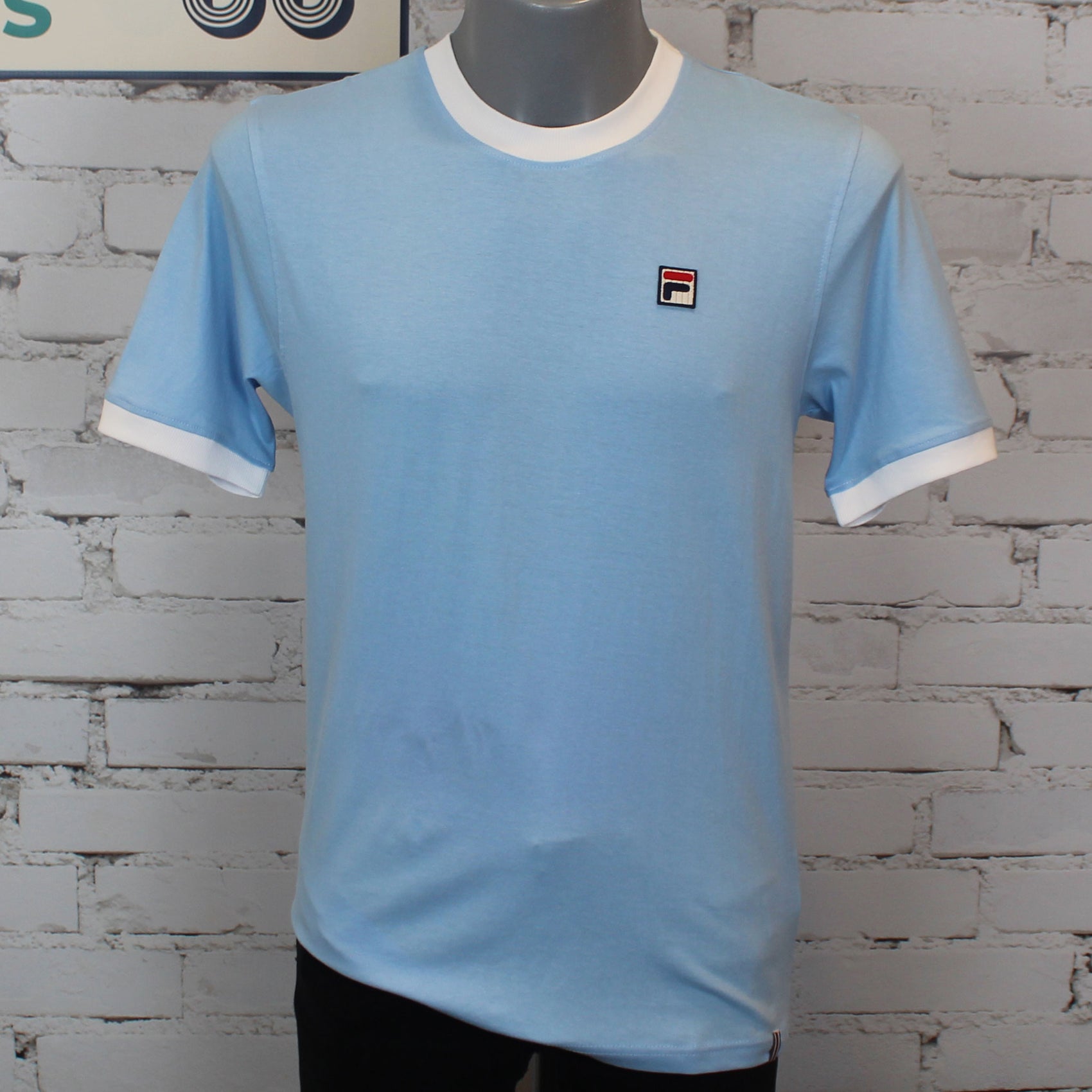 Fila Marconi Essential Ringer T-Shirt - Frozen Fjord / White