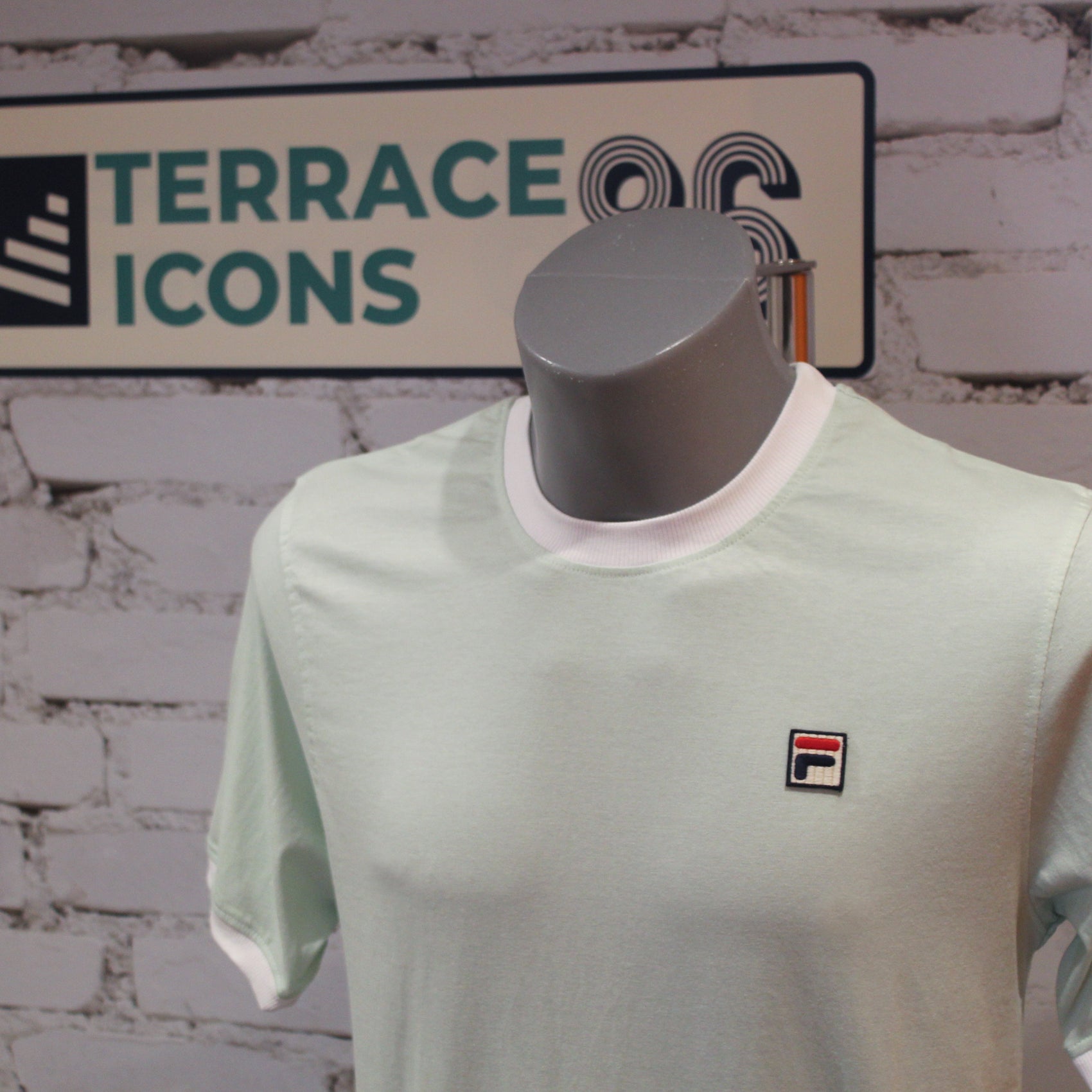 Fila Marconi Essential Ringer T-Shirt - Surf Spray / White