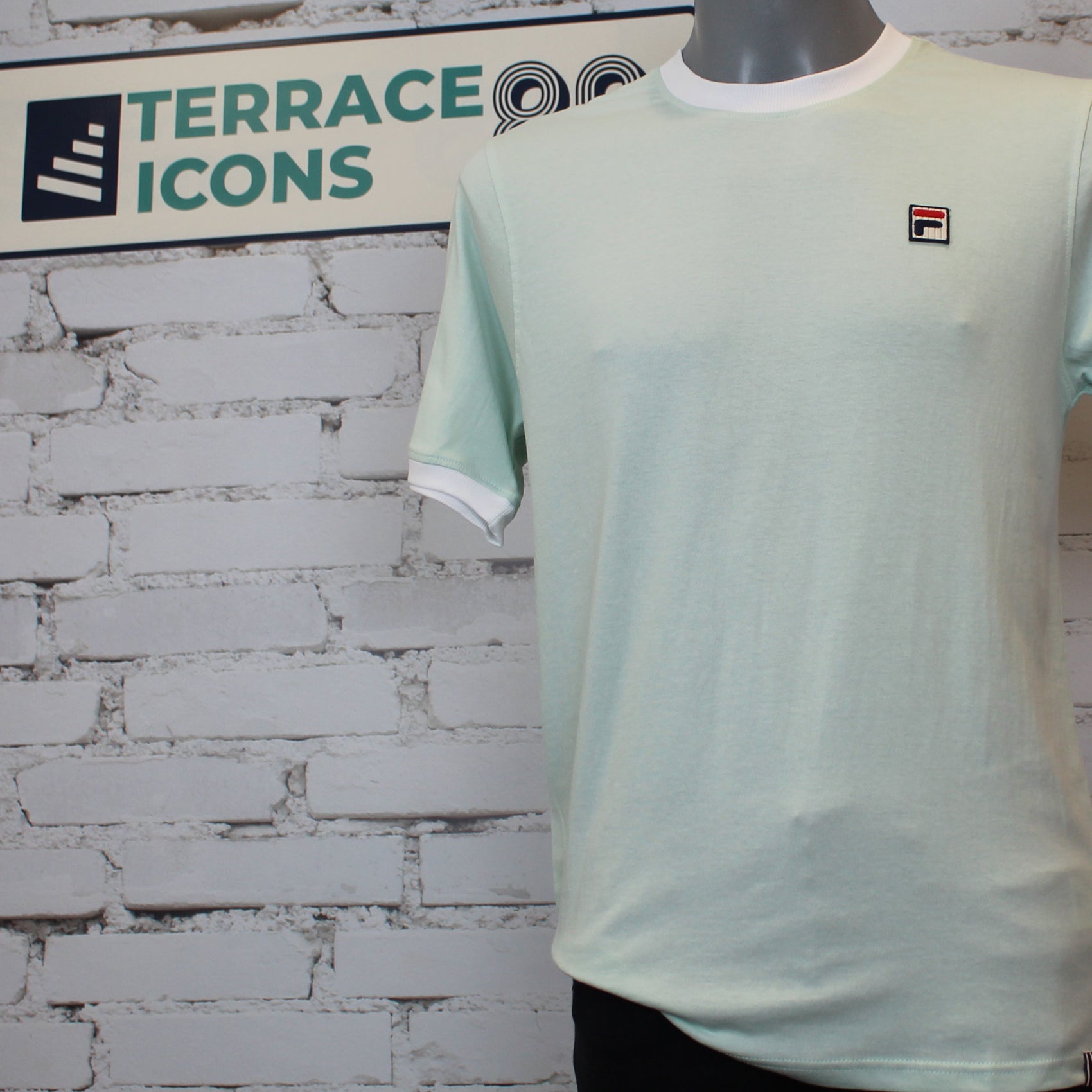 Fila Marconi Essential Ringer T-Shirt - Surf Spray / White