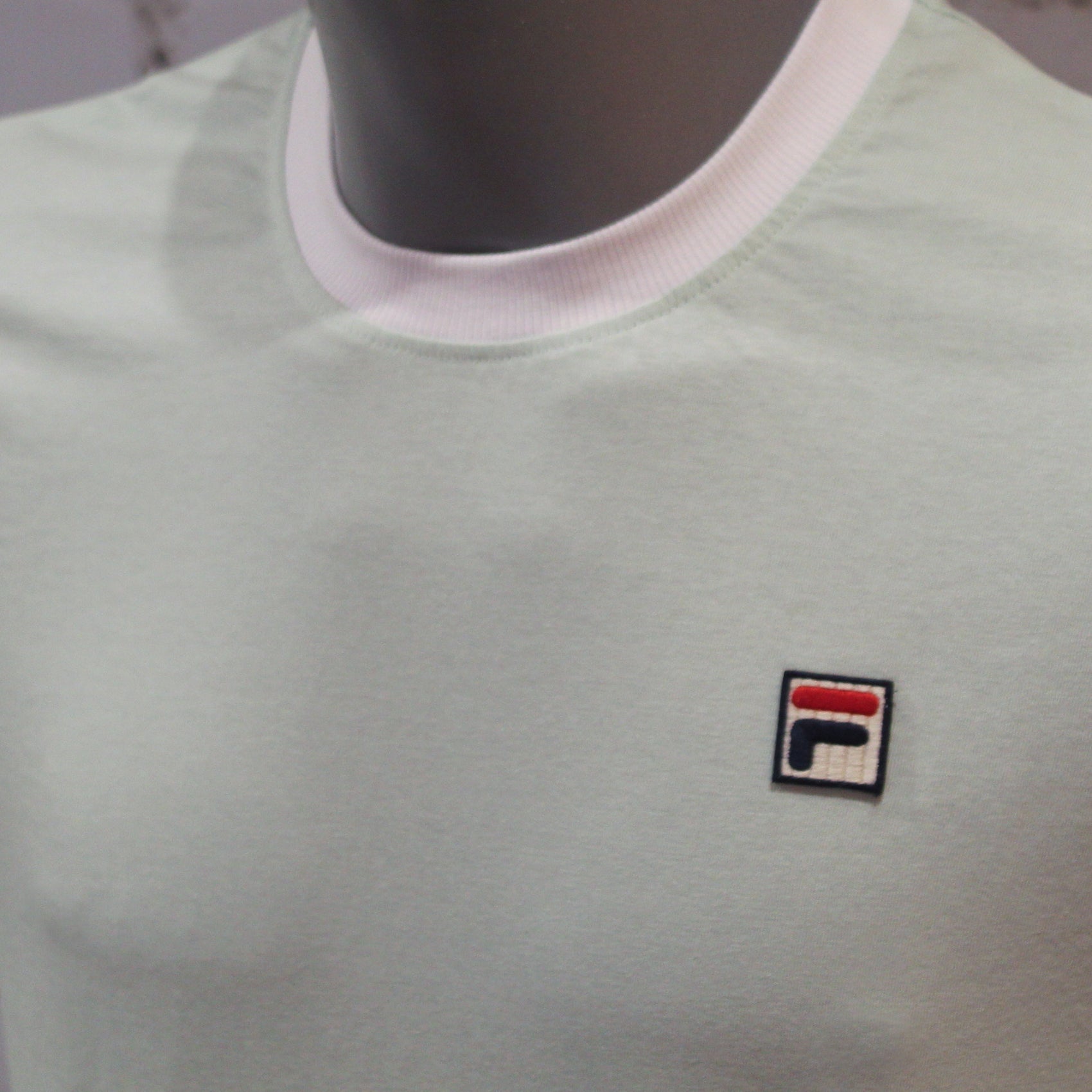Fila Marconi Essential Ringer T-Shirt - Surf Spray / White