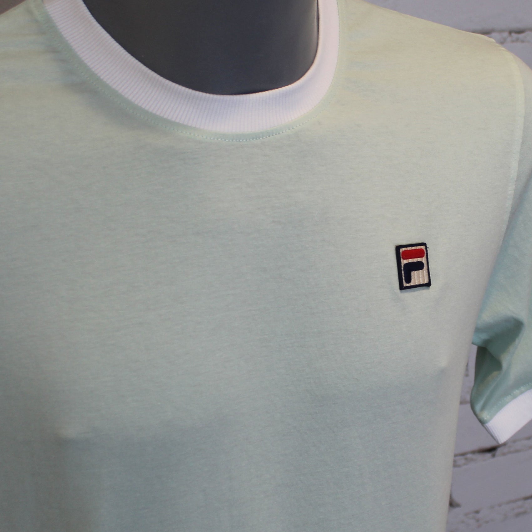 Fila Marconi Essential Ringer T-Shirt - Surf Spray / White
