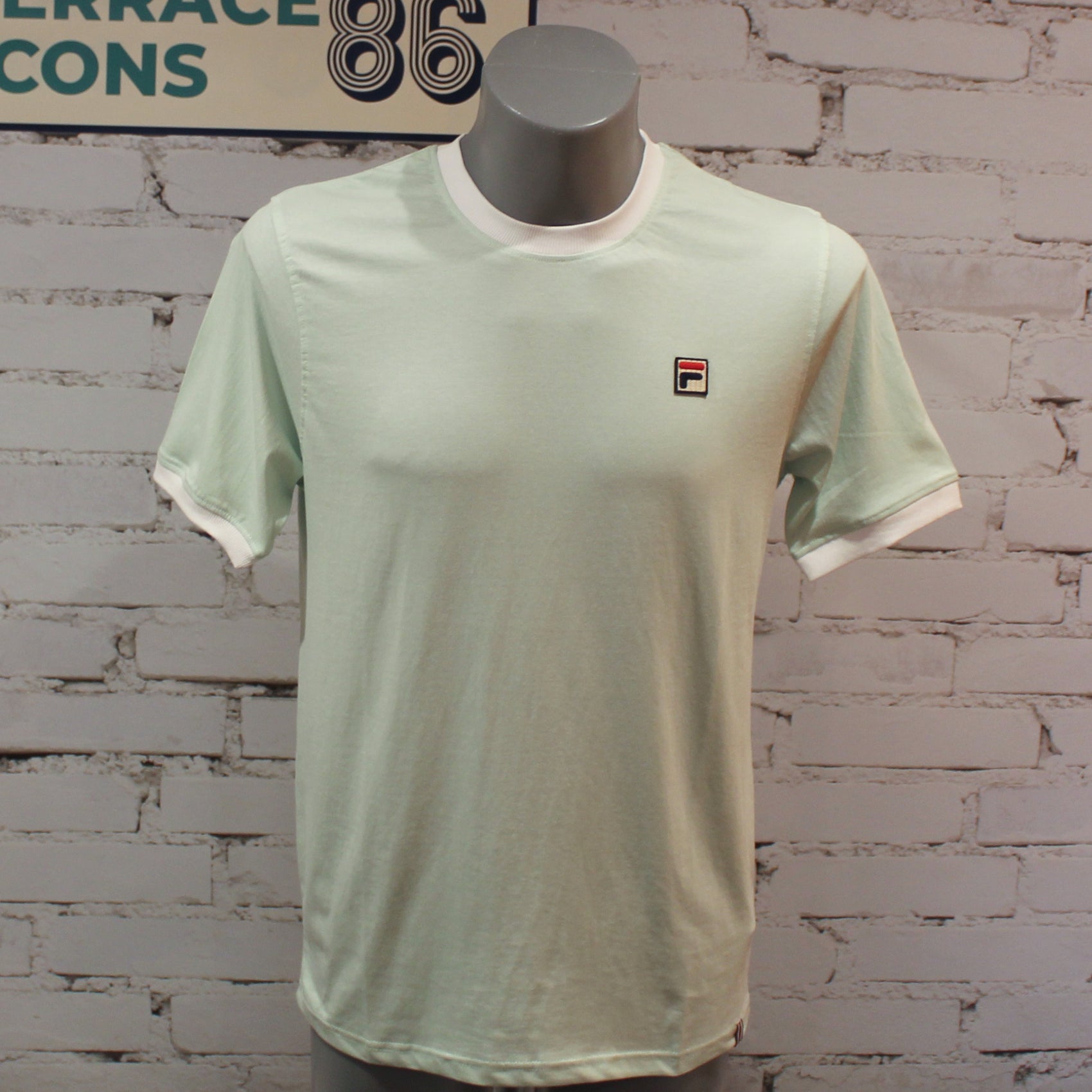 Fila Marconi Essential Ringer T-Shirt - Surf Spray / White