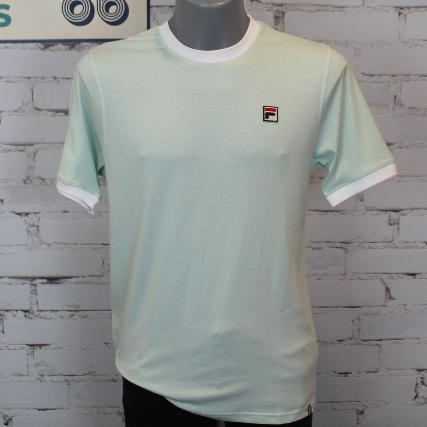Fila Marconi Essential Ringer T-Shirt - Surf Spray / White