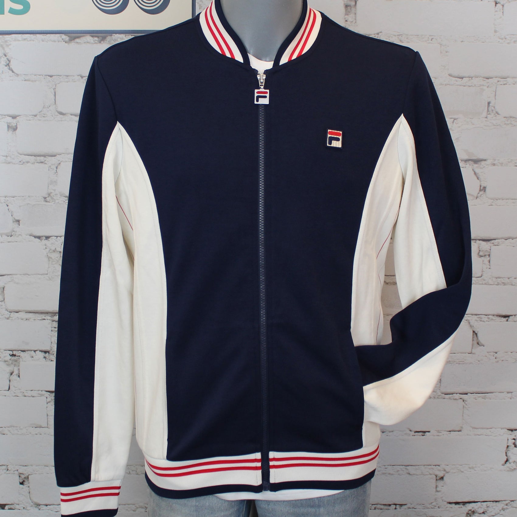 Fila Settanta Baseball Track Top - Fila Navy / Gardenia / Fila Red