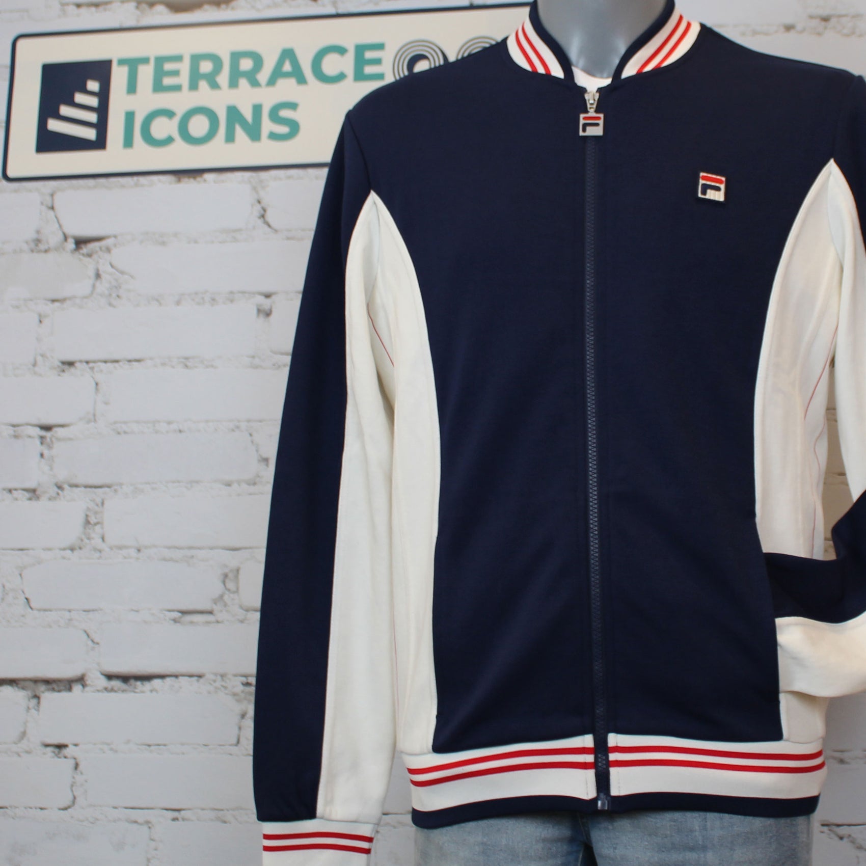 Fila Settanta Baseball Track Top - Fila Navy / Gardenia / Fila Red
