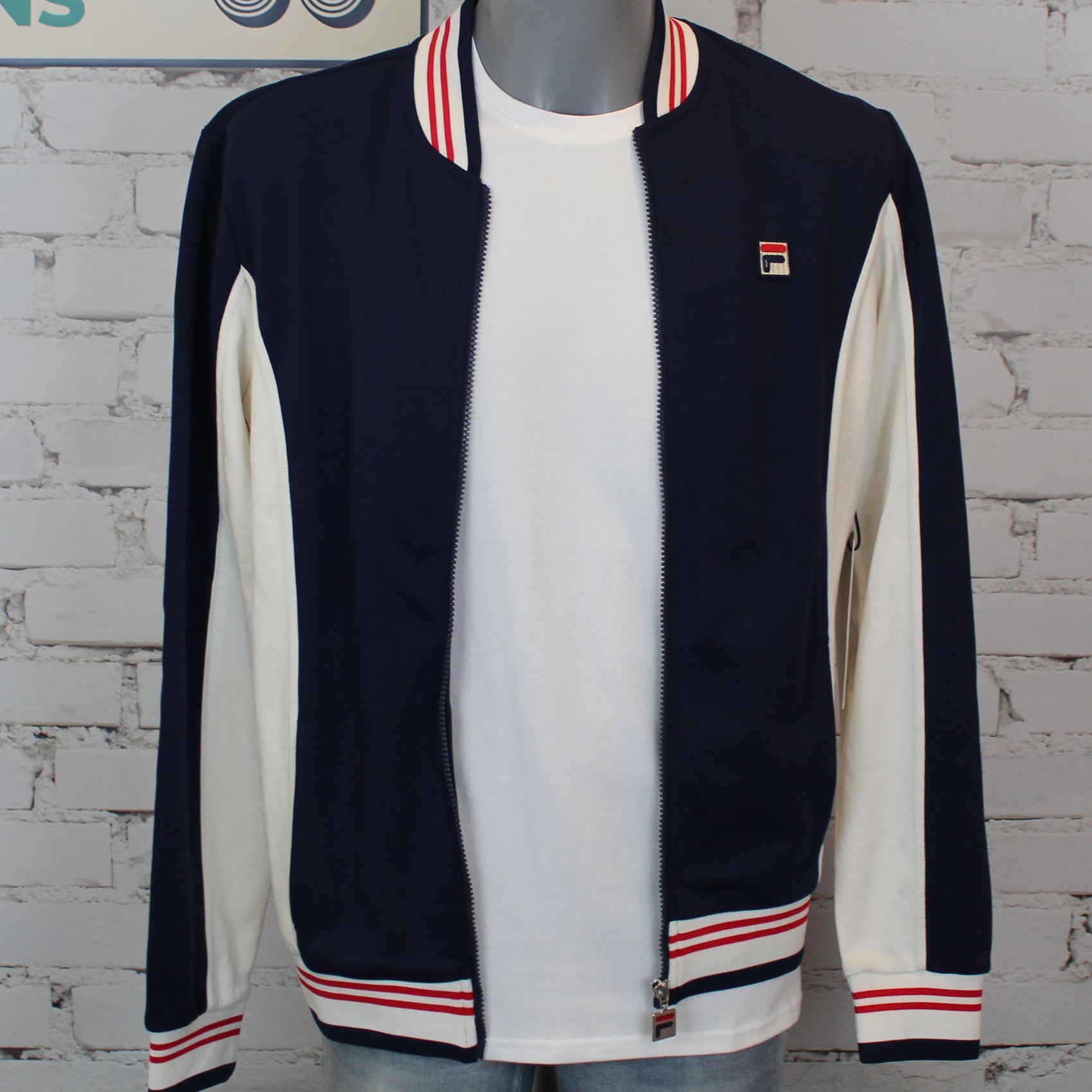 Fila Settanta Baseball Track Top - Fila Navy / Gardenia / Fila Red