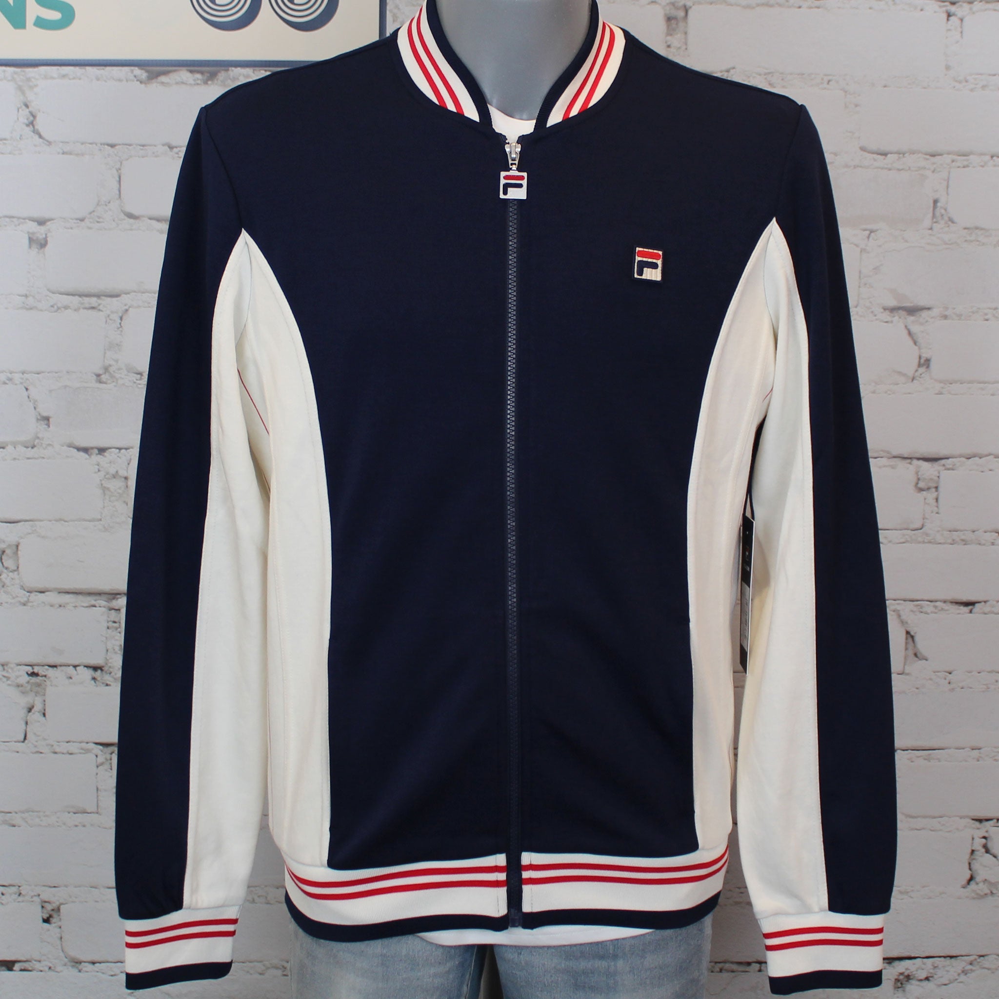 Fila Settanta Baseball Track Top - Fila Navy / Gardenia / Fila Red