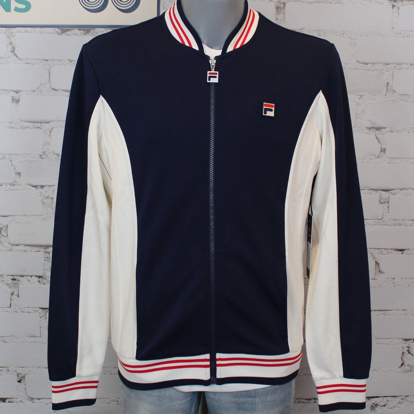 Fila Settanta Baseball Track Top - Fila Navy / Gardenia / Fila Red