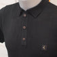 Gabicci Vintage Jackson Short Sleeve Plain Knit Polo - Black