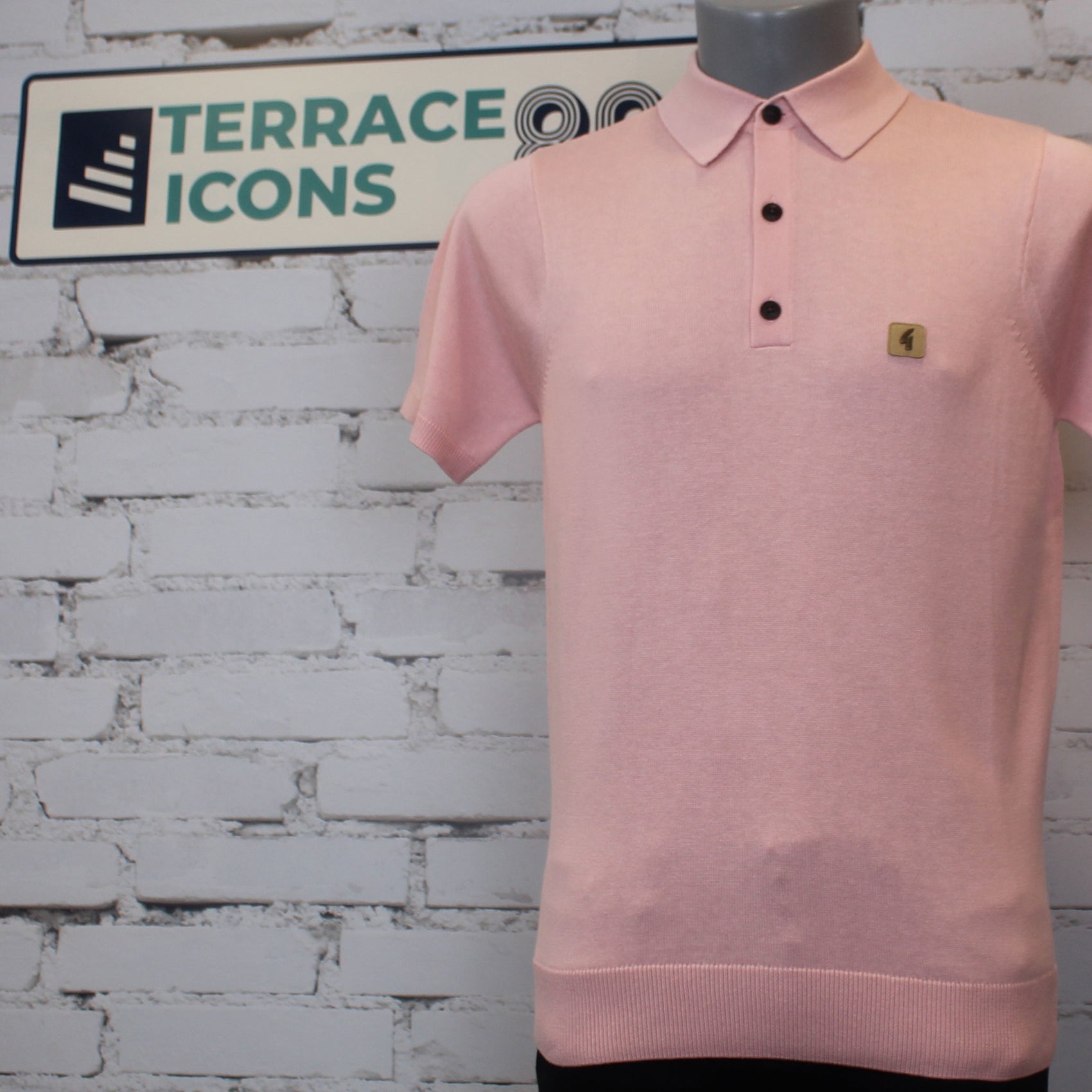 Gabicci Vintage Jackson Short Sleeve Plain Knit Polo - Candy