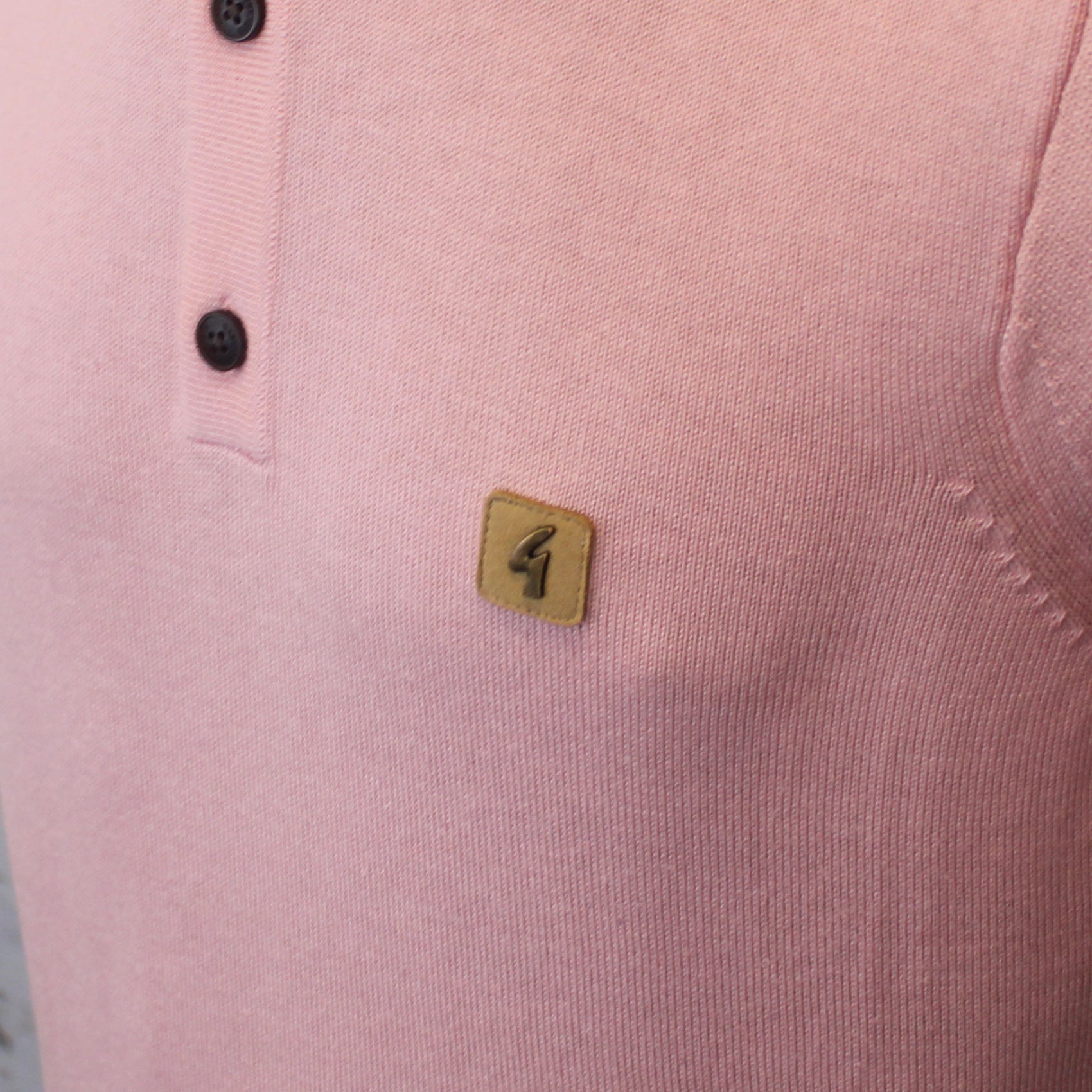 Gabicci Vintage Jackson Short Sleeve Plain Knit Polo - Candy