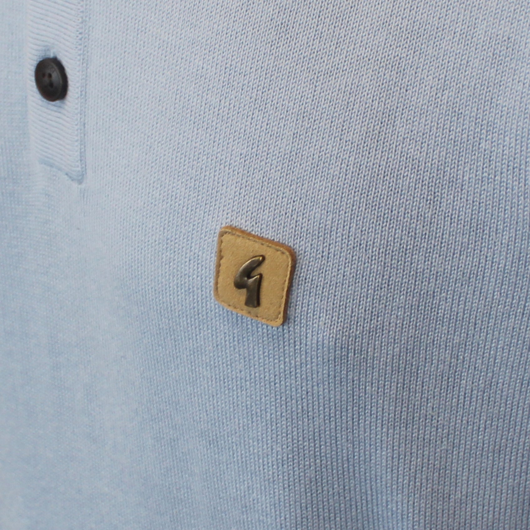 Gabicci Vintage Jackson Short Sleeve Plain Knit Polo - Surf
