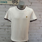 Gabicci Vintage Perry Short Sleeve Pique Ringer Crew Tee - White
