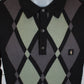 Gabicci Vintage Bond Long Sleeve Argyle Knit Polo - Black