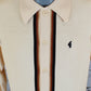 Gabicci Vintage Archive Bromley Long Sleeve Full Button Knit Polo - Cream