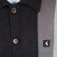 Gabicci Vintage Pedro Long Sleeve Full Button Striped Knit Polo - Black