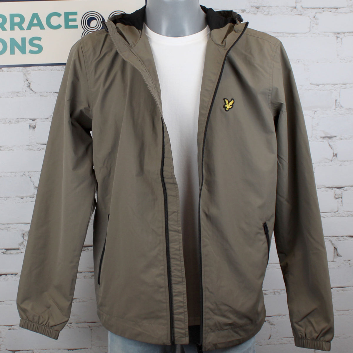 Lyle & Scott Contrast Zip Water Resistant Jacket - Khaki Ash / Black