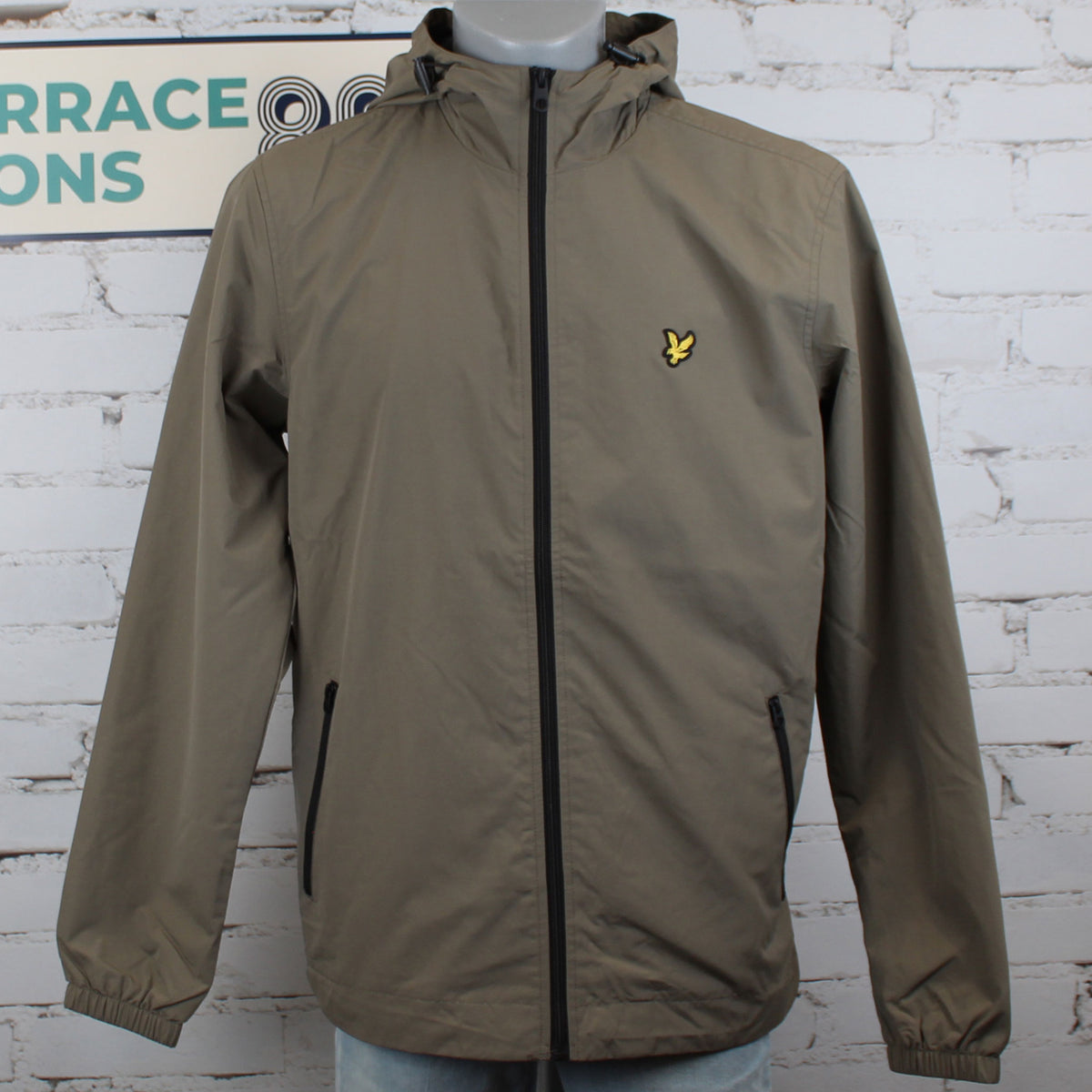 Lyle & Scott Contrast Zip Water Resistant Jacket - Khaki Ash / Black