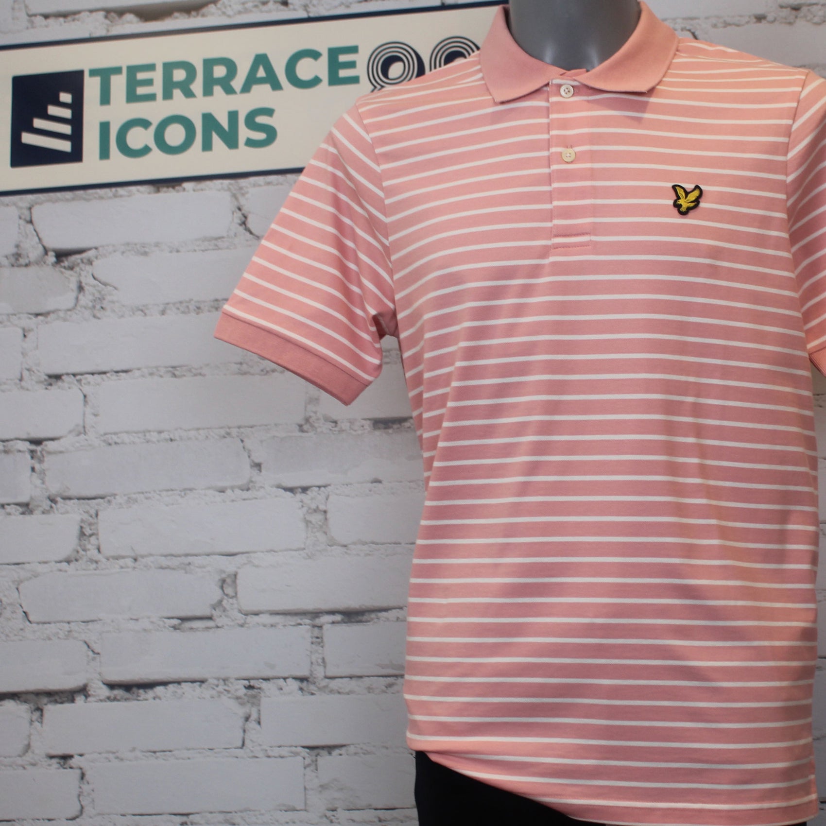Lyle & Scott Pique Breton Polo Shirt - Pink Grapefruit/ White