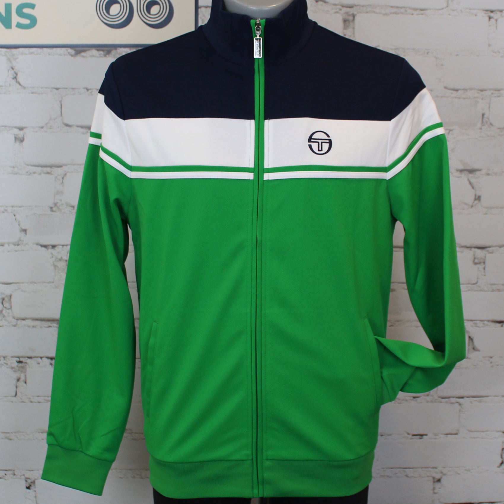 Sergio Tacchini Damarindo Track Top - Maritime Blue / White / Fern Green