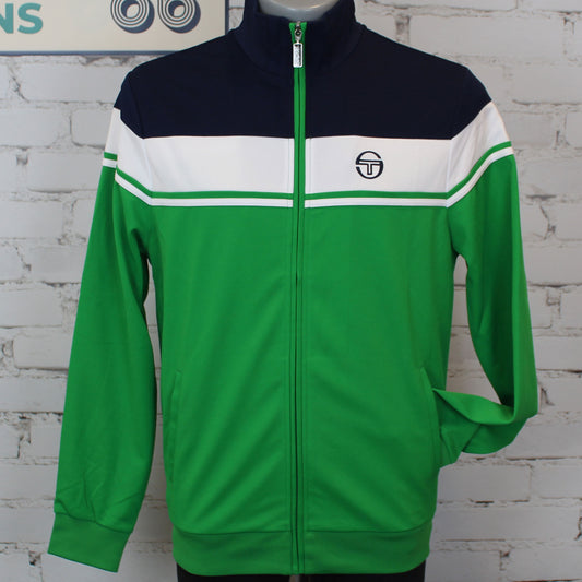 Sergio Tacchini Damarindo Track Top - Maritime Blue / White / Fern Green