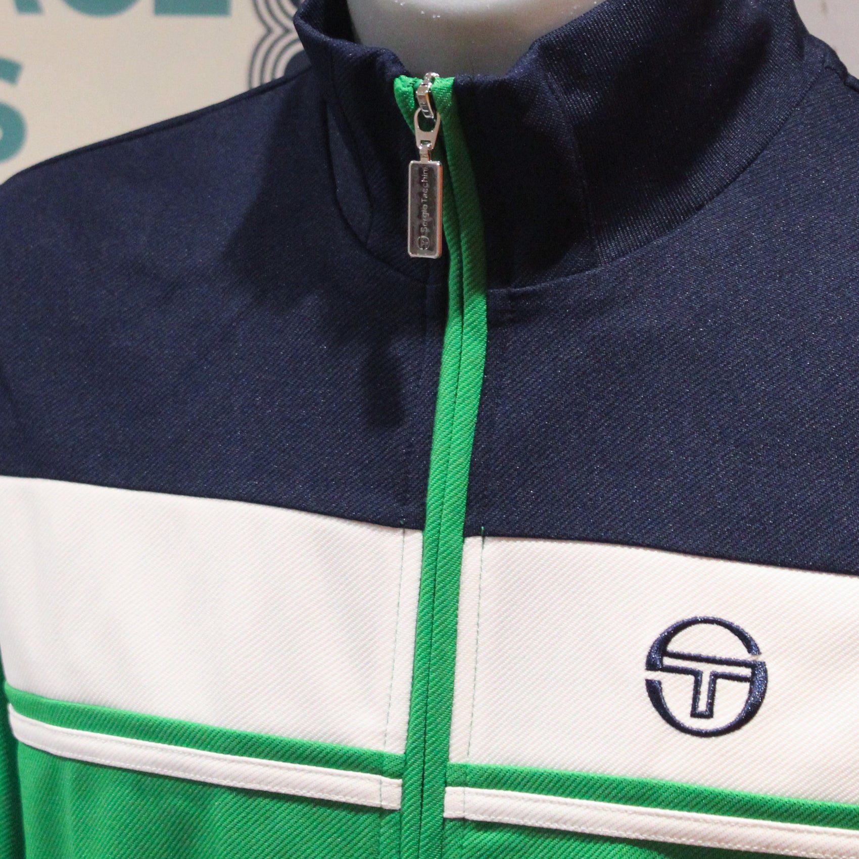 Sergio Tacchini Damarindo Track Top - Maritime Blue / White / Fern Green