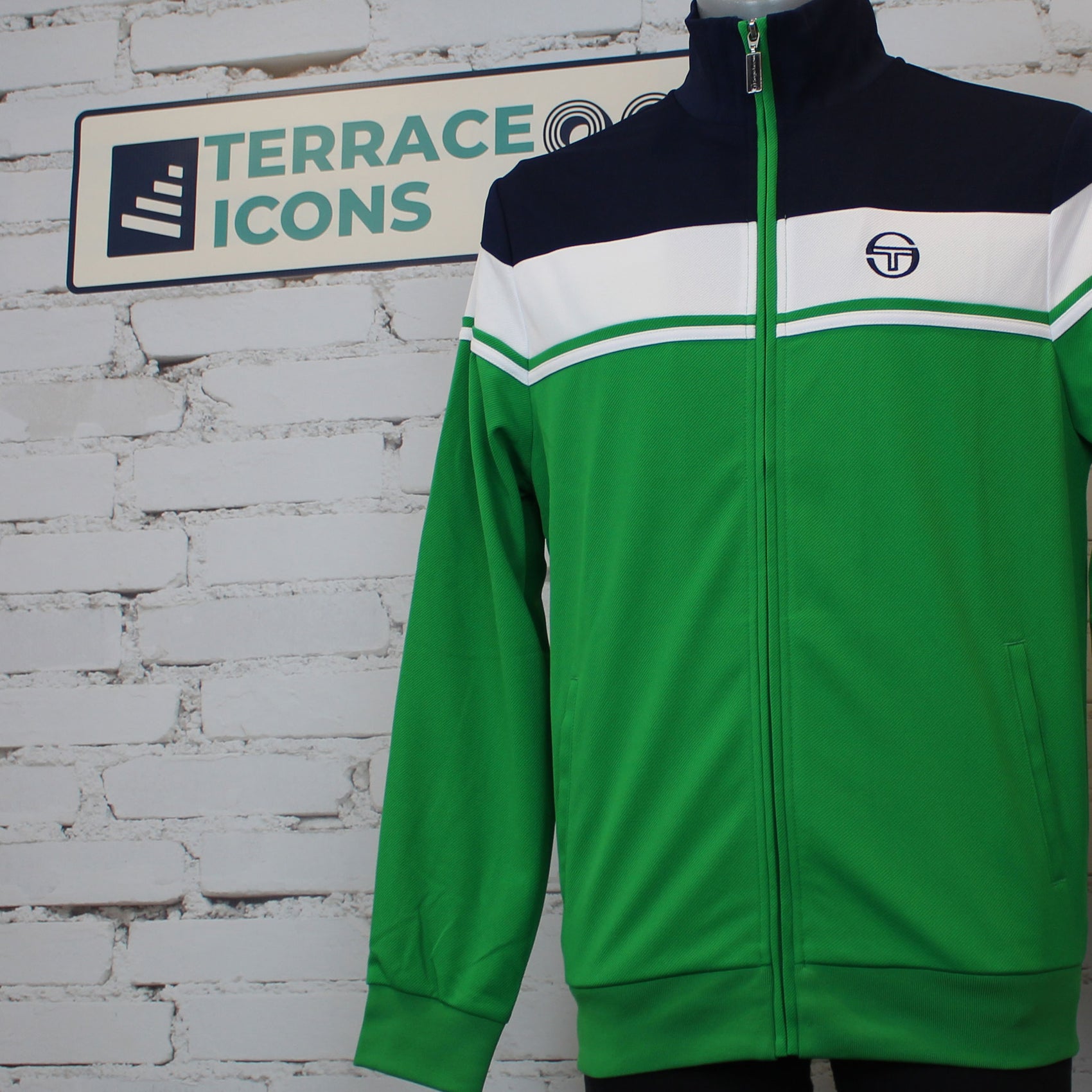 Sergio Tacchini Damarindo Track Top - Maritime Blue / White / Fern Green