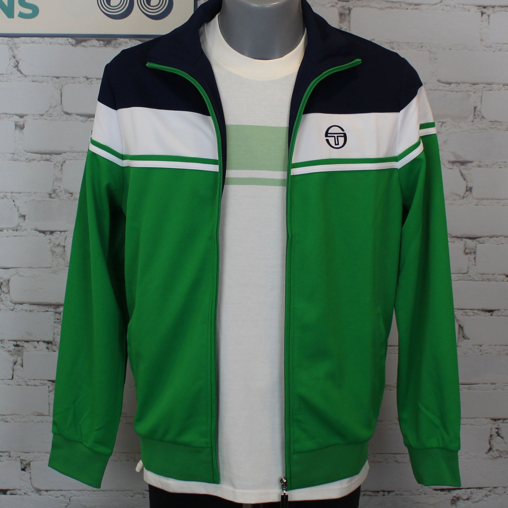 Sergio Tacchini Damarindo Track Top - Maritime Blue / White / Fern Green