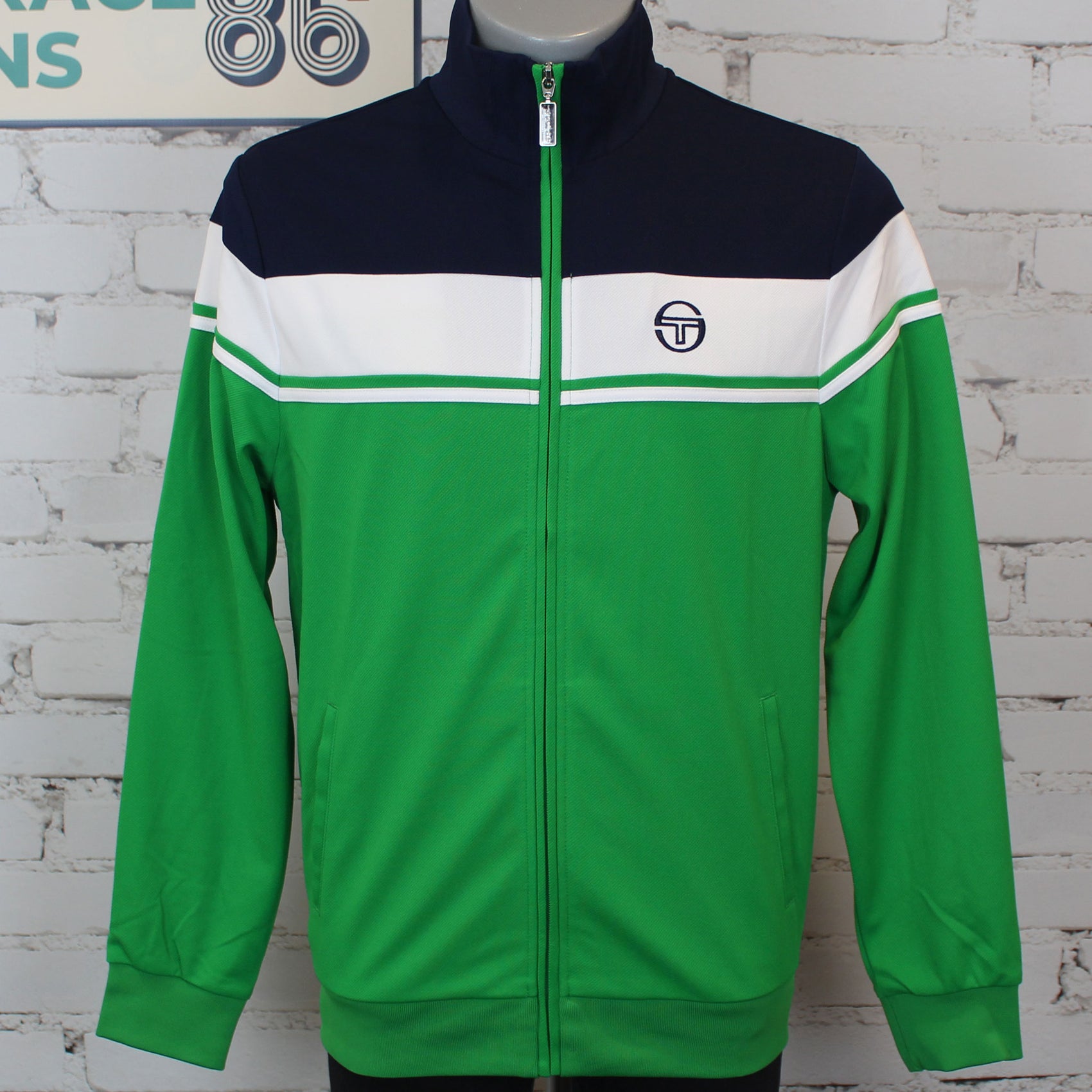 Sergio Tacchini Damarindo Track Top - Maritime Blue / White / Fern Green
