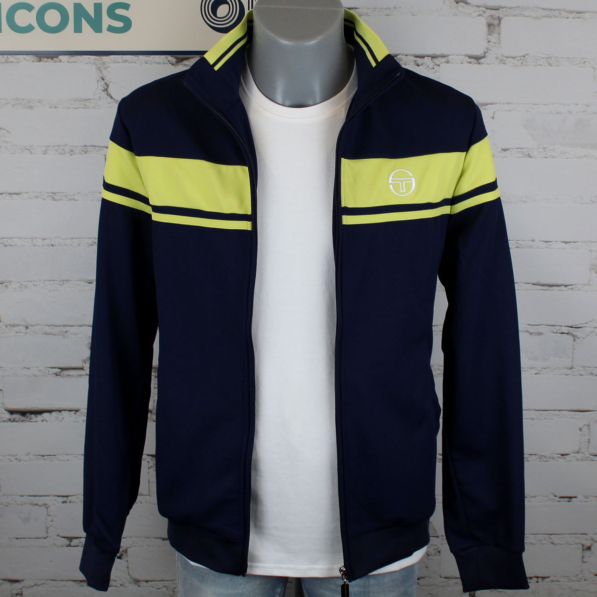 Sergio Tacchini Damarindo Track Top - Maritime Blue / Celery Green