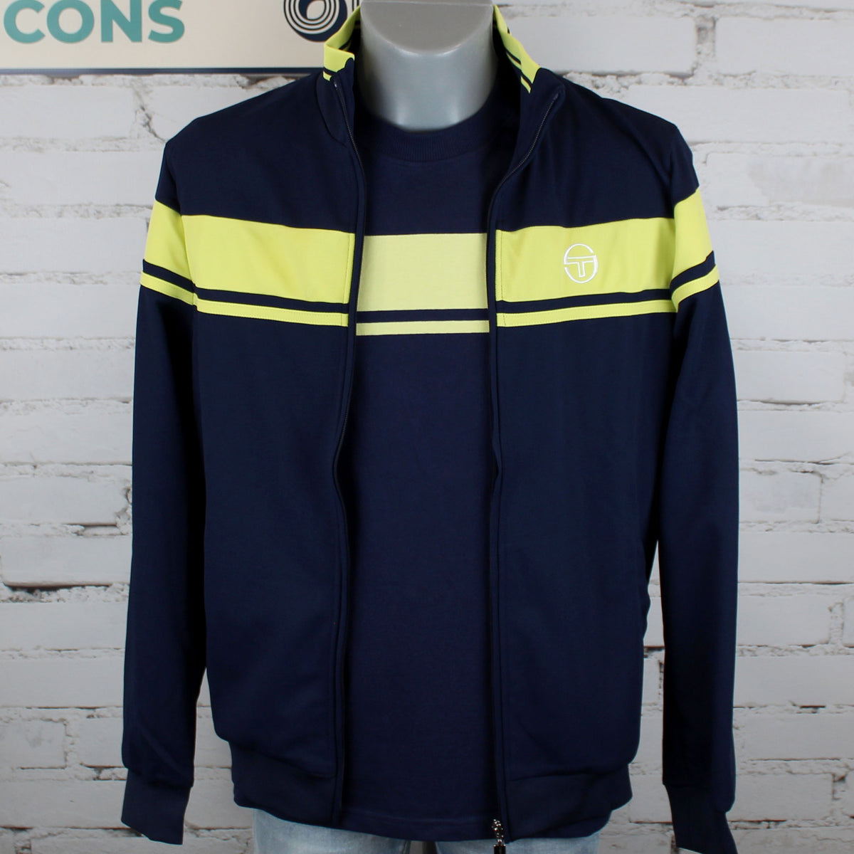 Sergio Tacchini Damarindo Track Top - Maritime Blue / Celery Green