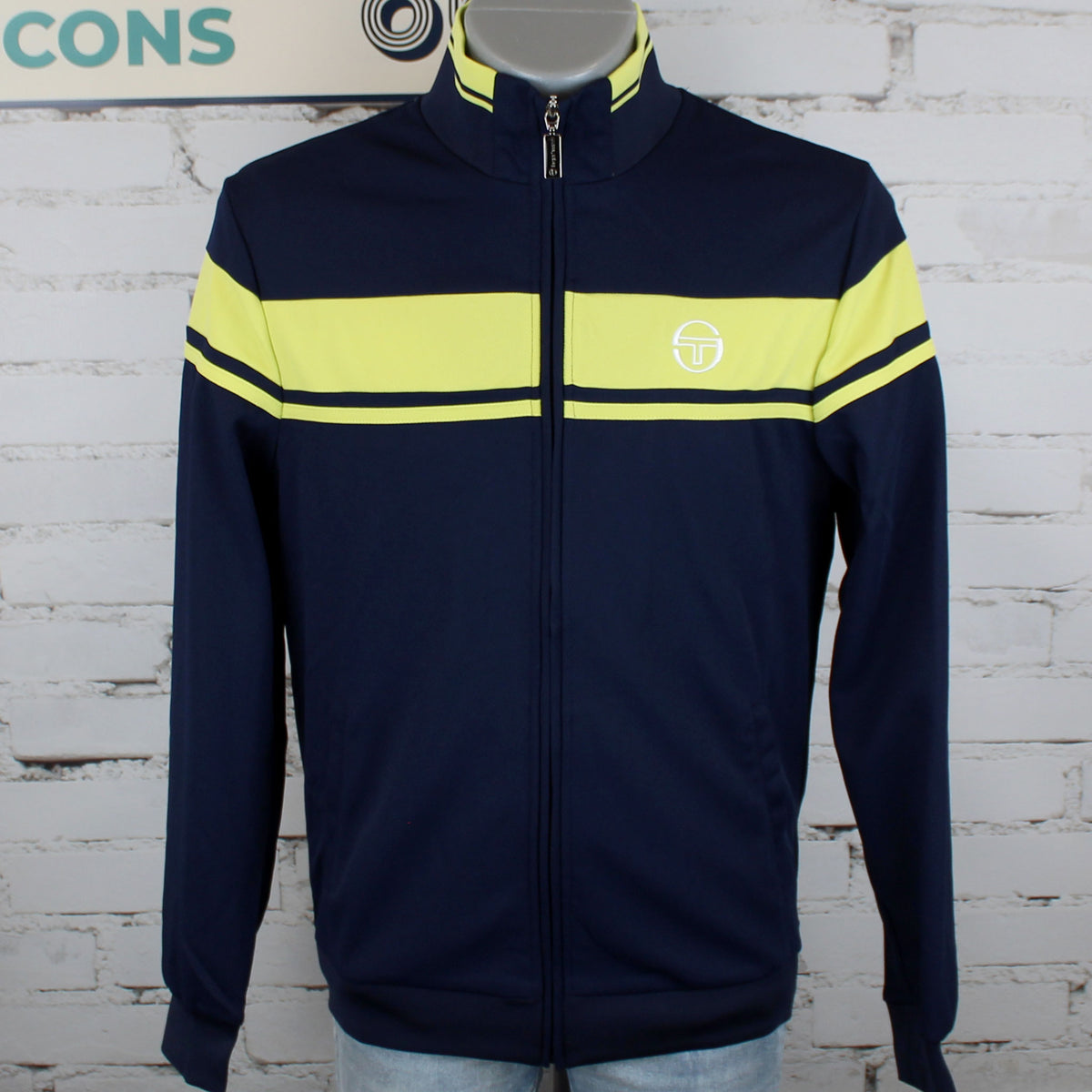 Sergio Tacchini Dammarindo Track Top - Maritime Blue / Celery Green