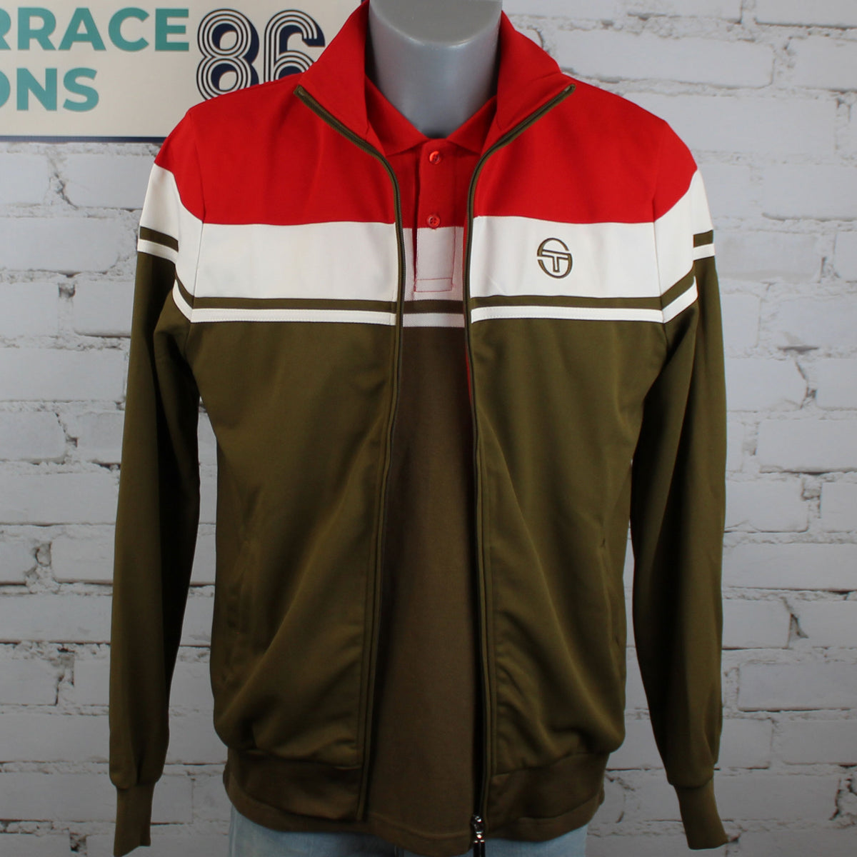 Sergio Tacchini Damarindo Track Top - Adrenaline Rush / Gardenia / Dark Olive