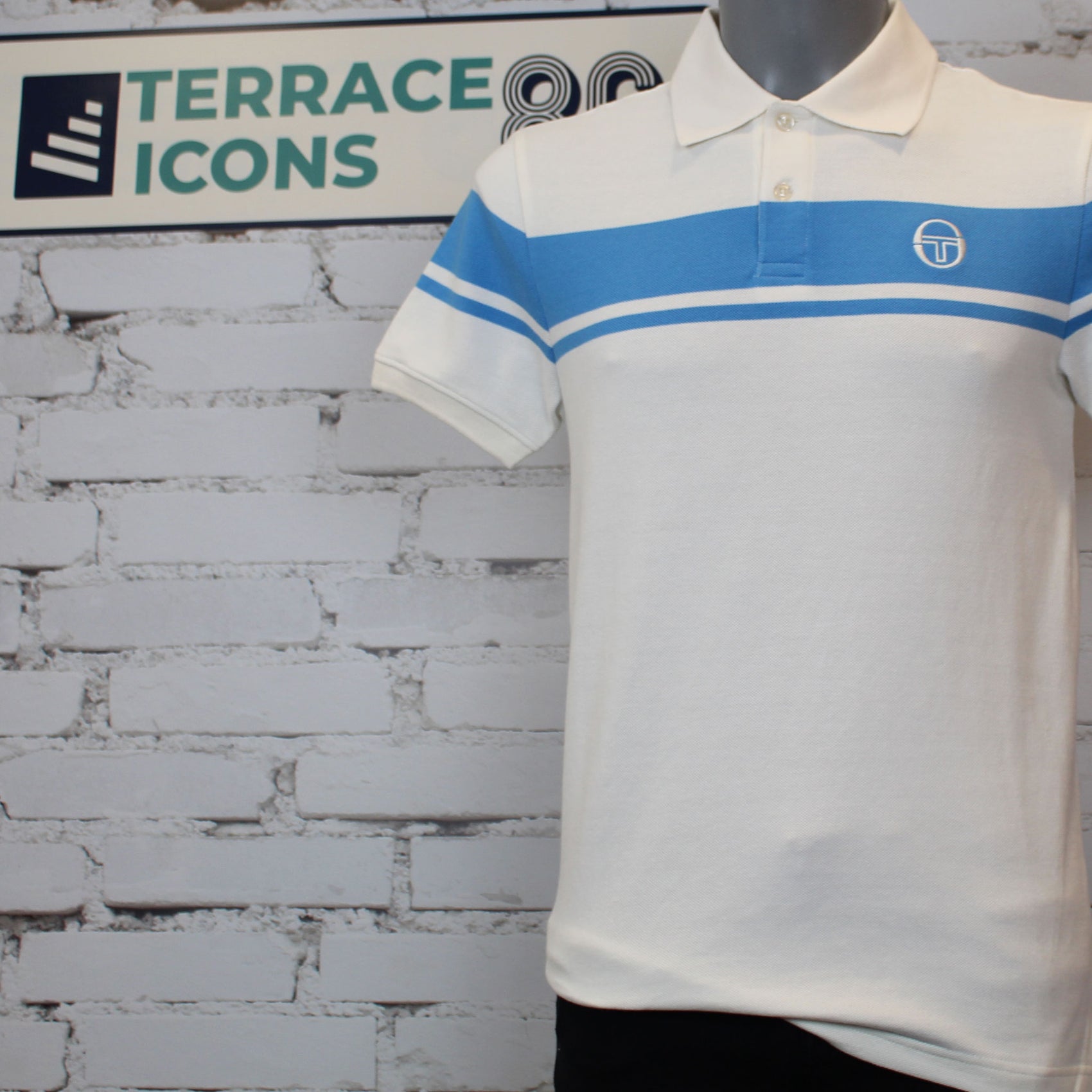 Sergio Tacchini Young Line Polo Shirt - Gardenia /Azure Blue