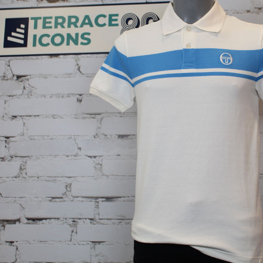 Sergio Tacchini Young Line Polo Shirt - Gardenia /Azure Blue