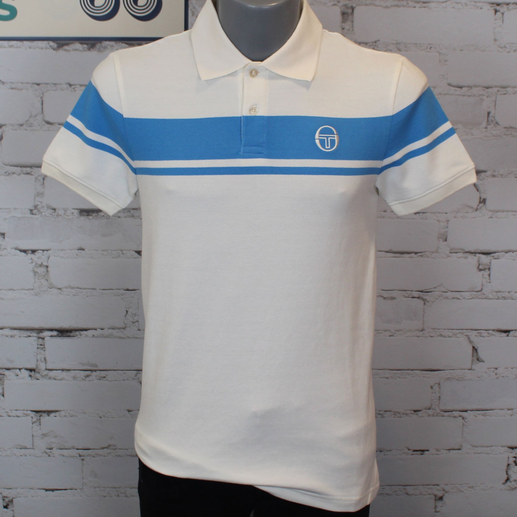 Sergio Tacchini Young Line Polo Shirt - Gardenia /Azure Blue