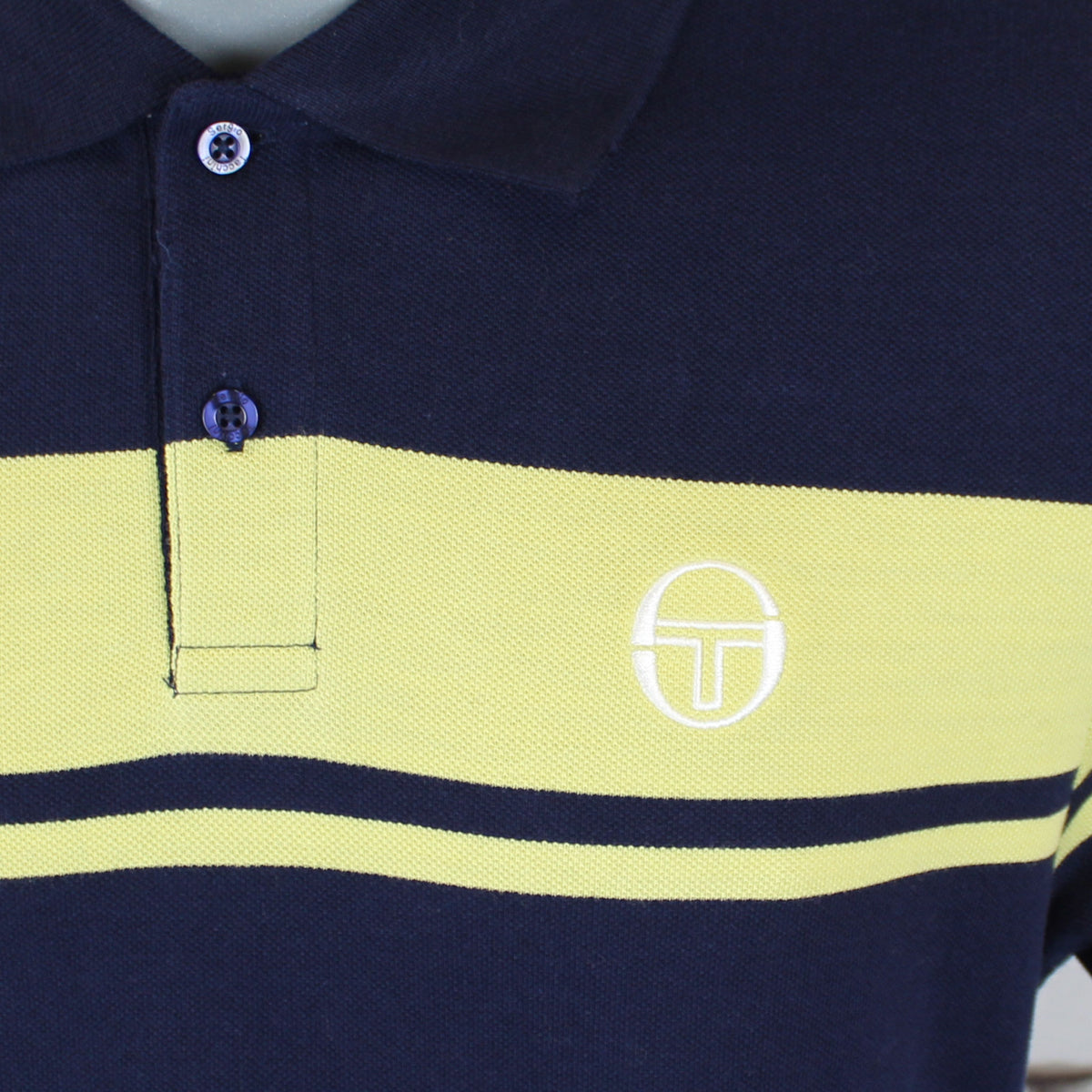 Sergio Tacchini Young Line Polo - Maritime Blue / Celery Green